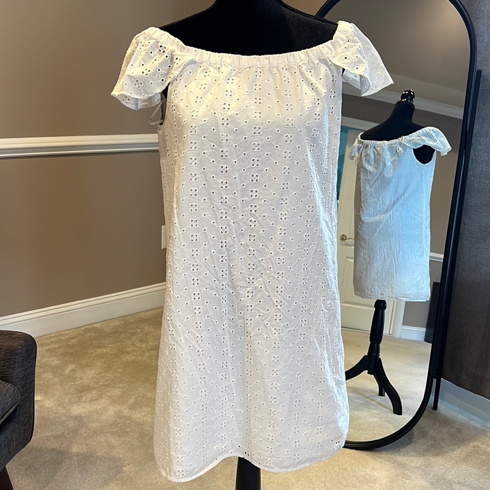 J Crew Factory white eyelet dress